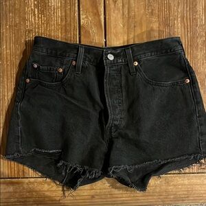 Levi's Black Jean Shorts Distressed Cut-Off Style